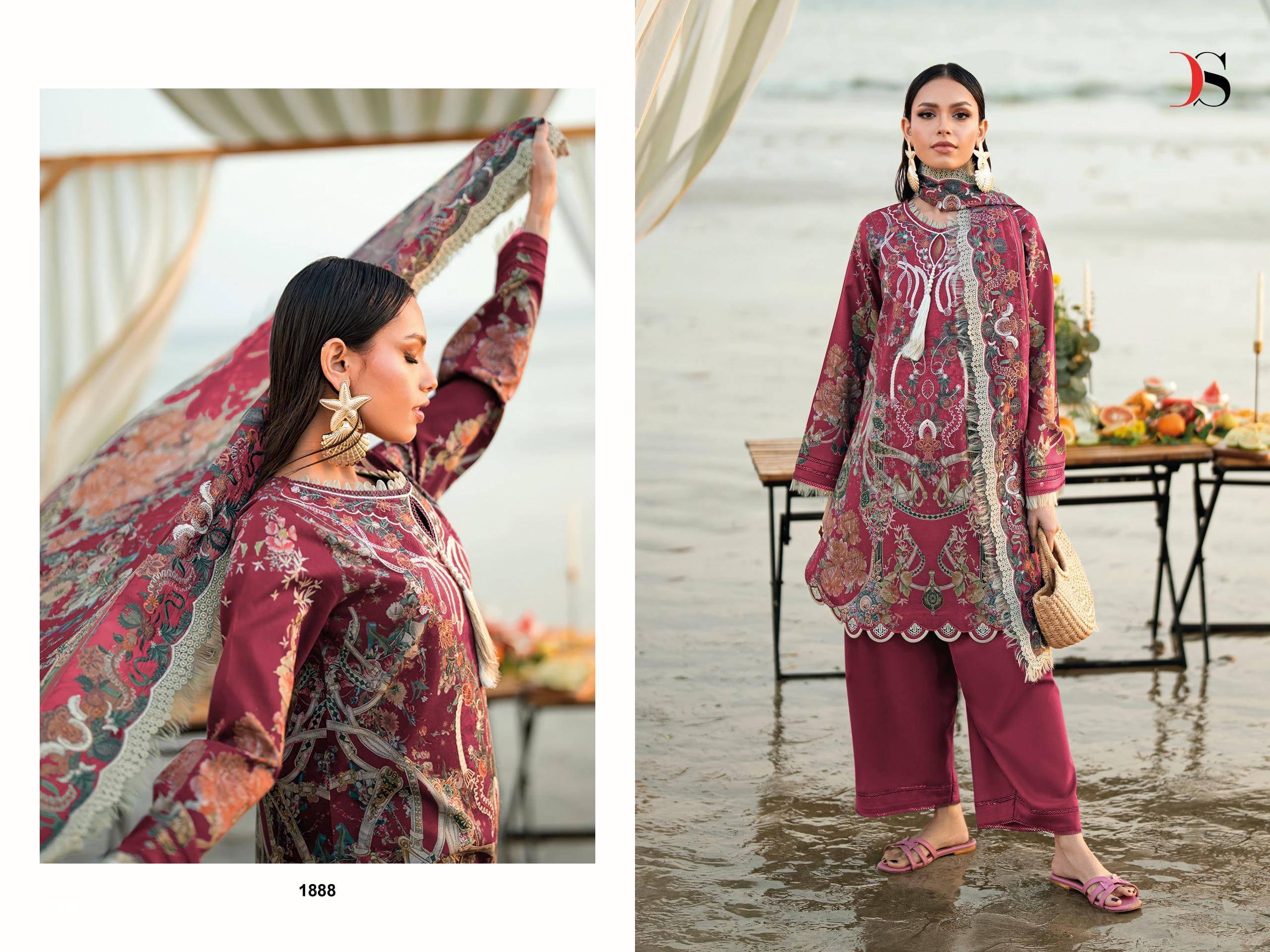 Jade Needle wonder -6 By Deepsy 1881 to 1888 Pakistani Stylish Beautiful Colourful Printed & Embroidered Party Wear & Occasional Wear Pure Viscose Rayon Dresses At Wholesale Price